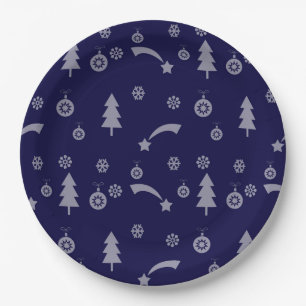 Plato De Papel Patrón de navidades, árboles, estrellas y adornos