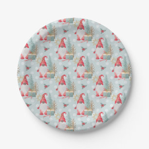 Plato De Papel Patrón de Navidades de Gnome