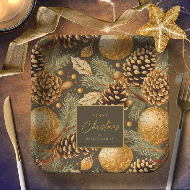 Plato De Papel Patrón de Navidades de los tonos de la tierra#29 I (Subido por el creador)