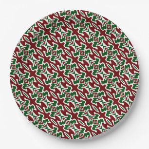Plato De Papel Patrón de Navidades Funky 2