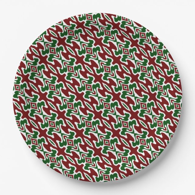 Plato De Papel Patrón de Navidades Funky 2 (Anverso)