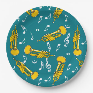 Plato De Papel Patrón de notas de la música de Trump