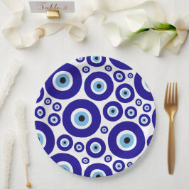 Plato De Papel Patrón de Ojo Malo, Ojo Griego, Ojo Turco, Nazar
