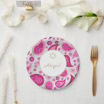 Plato De Papel Patrón de oro rosa de Bat Mitzvah Moderno<br><div class="desc">Establezca la escena para una celebración temática moderna. El rosa es el color de fondo de este elegante diseño personalizado Bat Mitzvah, decorado con una estrella de David. Cambie fácilmente la información para su propio fiesta personalizado. Desde una gama de artículos de papelería personalizado y productos de los finos diseños...</div>