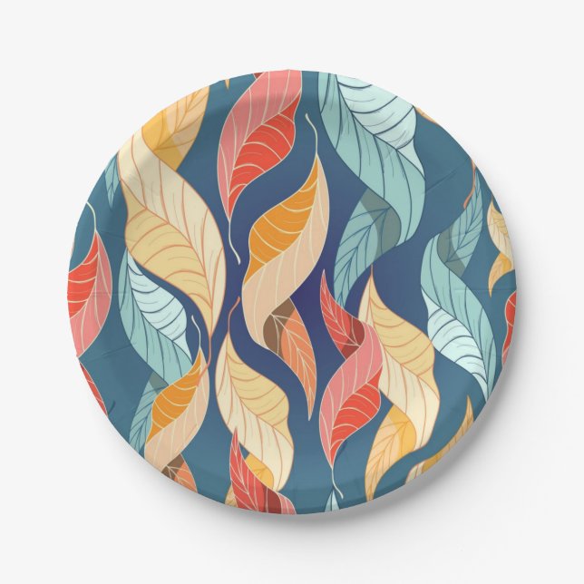 Plato De Papel Patrón de otoño (Anverso)