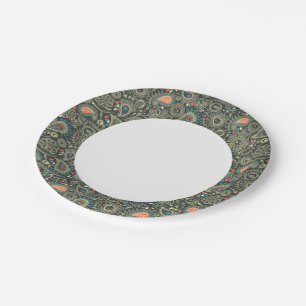 Plato De Papel Patrón de paisley 3
