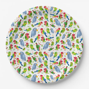 Plato De Papel Patrón de pájaros de época, patrón de paracaídas c