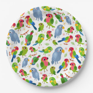 Plato De Papel Patrón de pájaros de época, patrón de paracaídas c