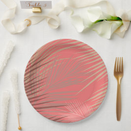 Plato De Papel Patrón de Palm Boho