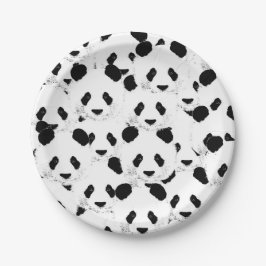 Plato De Papel Patrón de Panda