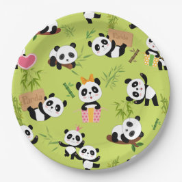 Plato De Papel Patrón de Panda 3