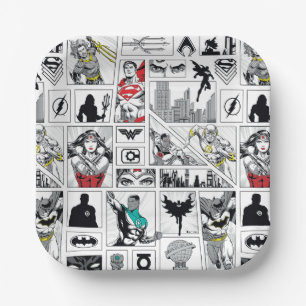 Plato De Papel Patrón de panel heroico de la Liga de la Justicia