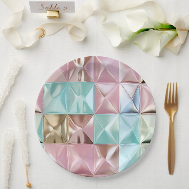 Plato De Papel Patrón de papel de aluminio arrugado (Boda)
