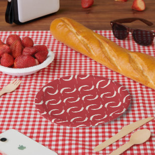 Plato De Papel Patrón de Peppers para Chili Rojo