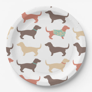 Plato De Papel Patrón de perro Dachshund