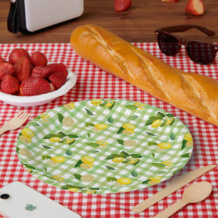 Plato De Papel Patrón de picnic de cítricos mediterráneos