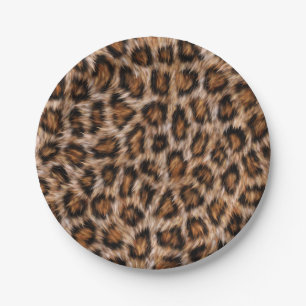 Plato De Papel Patrón de piel de gato animal de leopardo Fur Jagu
