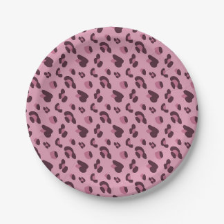 Plato De Papel Patrón de piel de leopardo rosa
