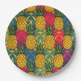 Plato De Papel Patrón de Piña