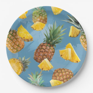 Plato De Papel Patrón de Piña 2