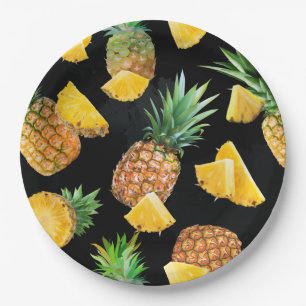 Plato De Papel Patrón de Piña 8