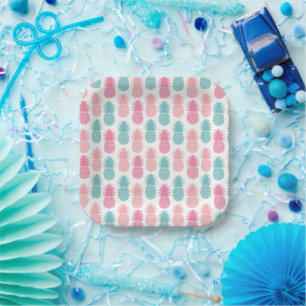 Plato De Papel Patrón de piña de época