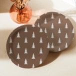 Plato De Papel Patrón de pinos rústicos marrones forestales minim<br><div class="desc">Minimalista bosque marrón pino rústico patrón Papel Placas a juego disponibles.</div>