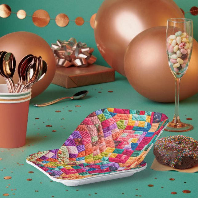 Plato De Papel Patrón de pliego de color (Multi)