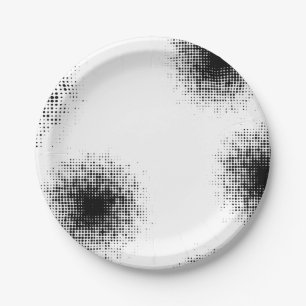 Plato De Papel Patrón de puntos medio-tonales abstractos modernos