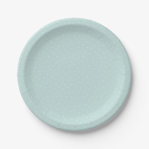 Plato De Papel Patrón de puntos modernos blancos y acuáticos