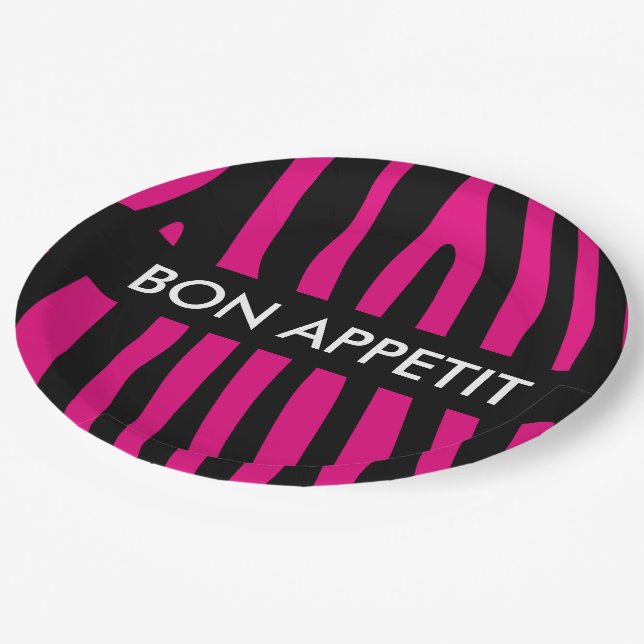 Plato De Papel Patrón de rayas de cebra + tu fondo e ideas (Angular)