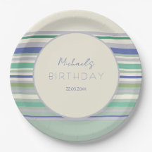 Patrón de rayas pastel nórdicas Cumpleaños