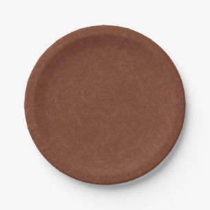 Plato De Papel Patrón de remolino texturizado marrón rico