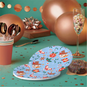 Plato De Papel Patrón de resumen de Navidades festivos