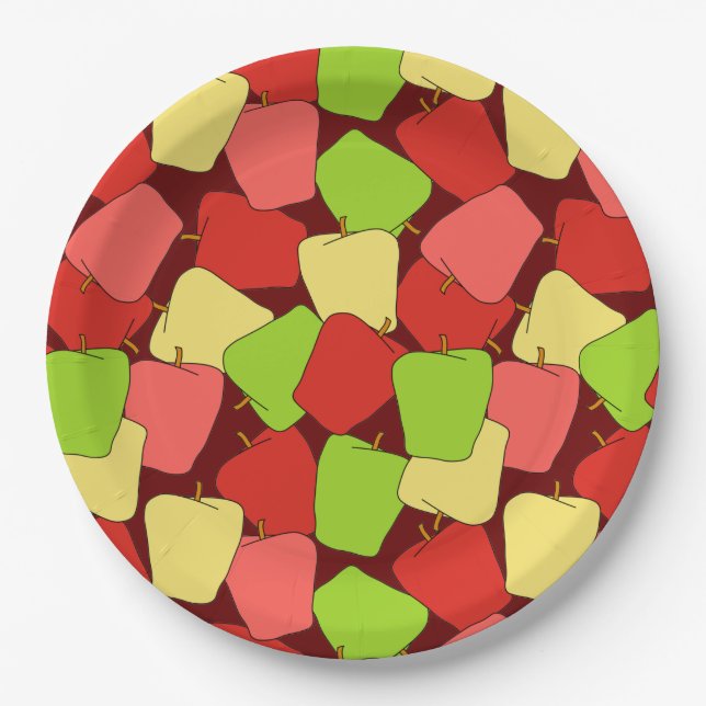 Plato De Papel Patrón de salto de Apple (Anverso)