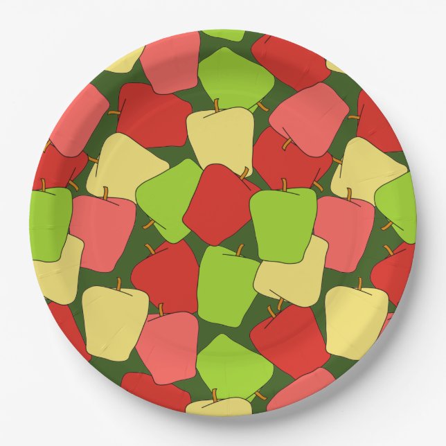 Plato De Papel Patrón de salto de Apple (Anverso)