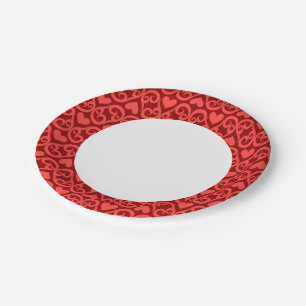 Plato De Papel Patrón de San Valentín 2