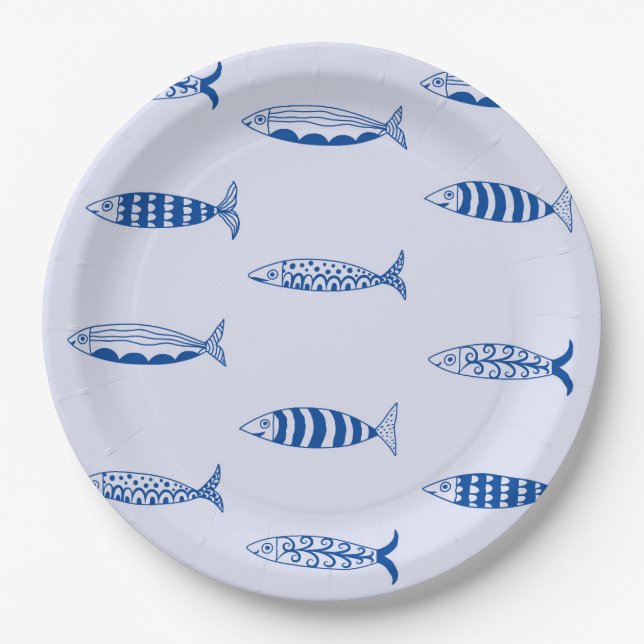 Plato De Papel Patrón de Sardinas (Anverso)