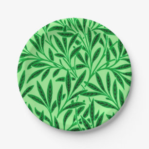 Plato De Papel Patrón de sauce de William Morris, verde jade clar