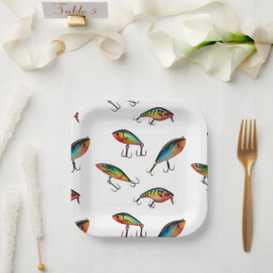 Plato De Papel Patrón de señuelo de pesca