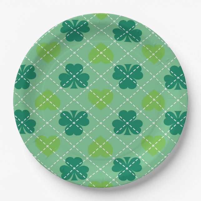 Plato De Papel Patrón de Shamrock (Anverso)