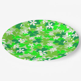Plato De Papel Patrón de Shamrock del Día de San Patricio