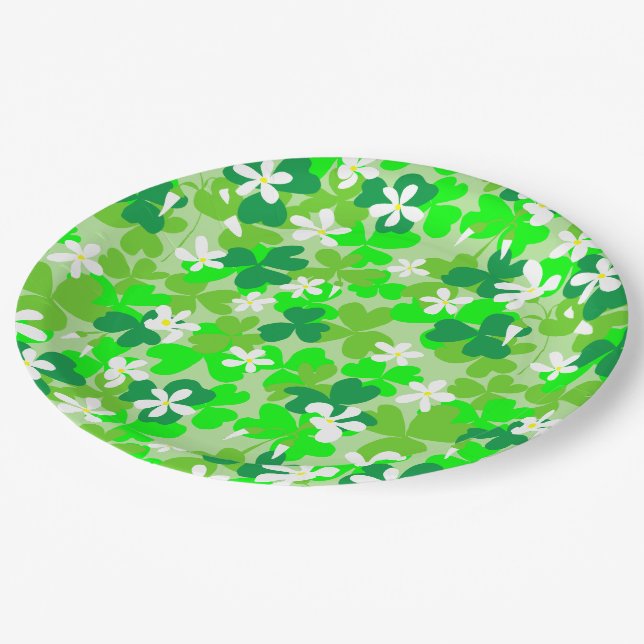 Plato De Papel Patrón de Shamrock del Día de San Patricio (Angular)
