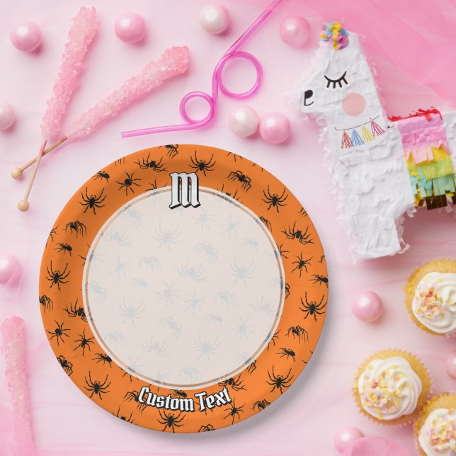 Plato De Papel Patrón de siluetas arañas (Fiesta)
