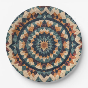 Plato De Papel Patrón de tallo de Kaleidoscope