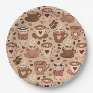 Plato De Papel Patrón de taza de café acogedor (1)