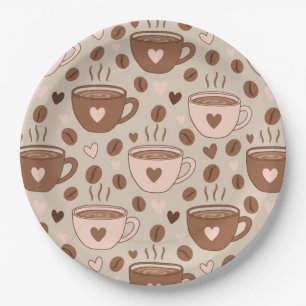 Plato De Papel Patrón de taza de café acogedor (11)