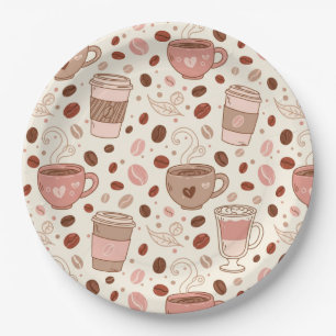 Plato De Papel Patrón de taza de café acogedor (3)