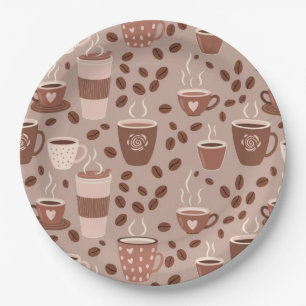 Plato De Papel Patrón de taza de café acogedor (4)