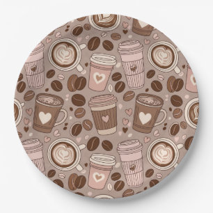 Plato De Papel Patrón de taza de café acogedor (6)
